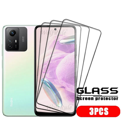 4PCS Full Cover Glass For Redmi Note 12S Glass Xiaomi Redmi Note 12S Tempered Glass HD 9H Full Screen Protector Redmi Note 12S