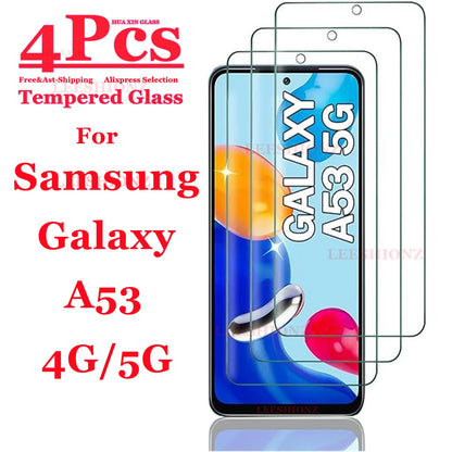 For Galaxy A53 Screen Protector Samsung, Tempered Glass HD 9H High Aluminum Transparent Clear Anti Scratch