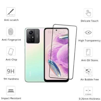 4PCS Full Cover Glass For Redmi Note 12S Glass Xiaomi Redmi Note 12S Tempered Glass HD 9H Full Screen Protector Redmi Note 12S