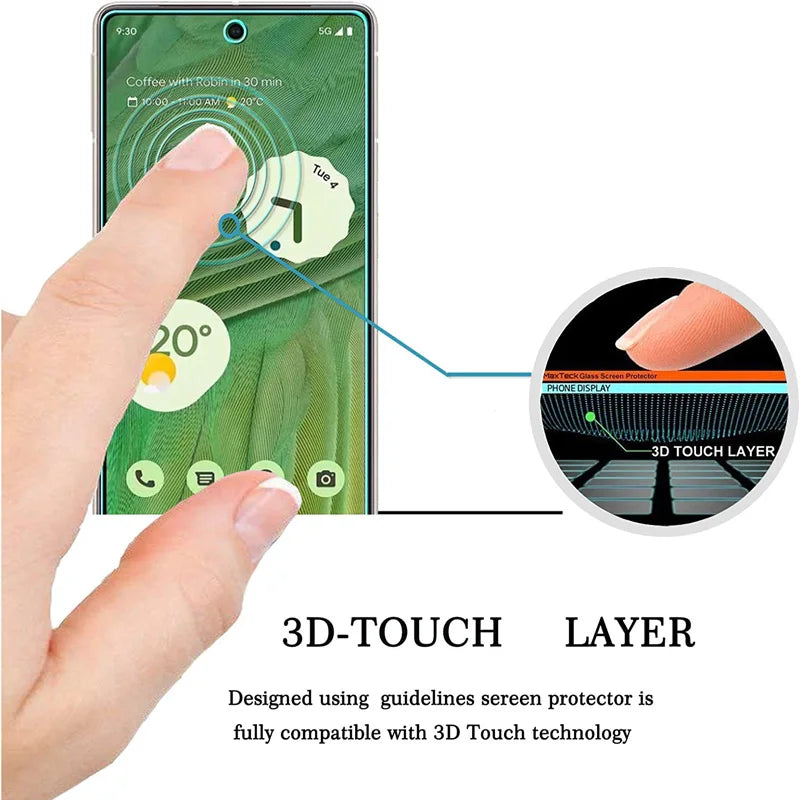 4PCS Tempered Glass for Google Pixel 9 8 Pro 8A 7 7A 6 6A 5 5A 4A 4 XL 3 9H Protective Transparent Screen Protector Film Glass